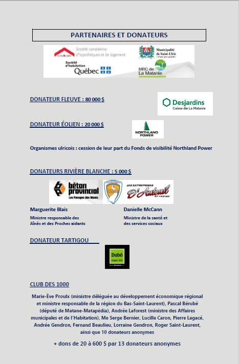 Merci à nos partenaires et donateurs